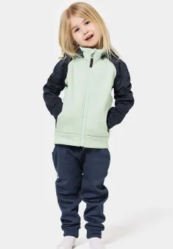 Didriksons bluza copii CORIN KIDS FULLZIP culoarea albastru marin, cu gluga, neted imagine
