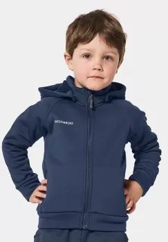Didriksons bluza copii CORIN KIDS FULLZIP culoarea albastru marin, cu gluga, neted imagine