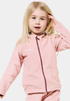 Didriksons bluza copii MONTE KIDS FULLZIP culoarea roz, neted imagine