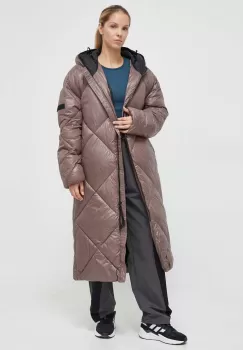 Didriksons geaca femei, culoarea maro, de iarna, oversize imagine