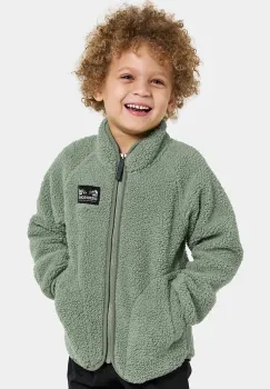 Didriksons hanorac fleece GIBBS KIDS FULLZIP 2 culoarea verde, uni, 505577 imagine