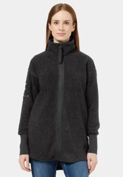 Didriksons hanorac fleece SALLY culoarea negru, uni, 505165 imagine