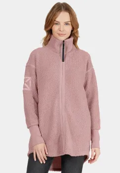 Didriksons hanorac fleece SALLY culoarea roz, uni, 505165 imagine