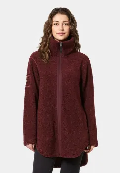 Didriksons hanorac fleece UMI culoarea maro, uni, 505941 imagine