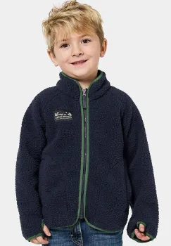 Didriksons hanorac polar pentru copii GIBBS KIDS FULLZIP culoarea albastru marin, neted, 505577 imagine