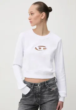 Diesel bluza F-SLIMMY-OD SWEAT-SHIRT femei, culoarea alb, cu imprimeu, A09931.0GRAC imagine