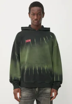 Diesel bluza S-BOXT-HOOD-R2 SWEAT-SHIRT barbati, culoarea verde, cu gluga, cu imprimeu, A16123.0SLBP imagine