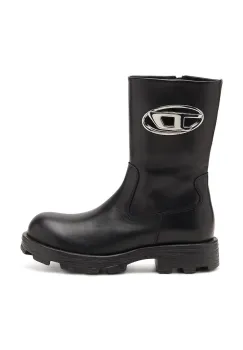 Diesel botine D-Hammer Bkr D W culoarea negru, cu toc plat, Y03692-P4471-T8013 imagine
