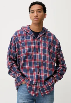 Diesel camasa din bumbac S-DEWNY-HOOD-AJFI culoarea bleumarin, relaxed, A19446.0AJFI imagine