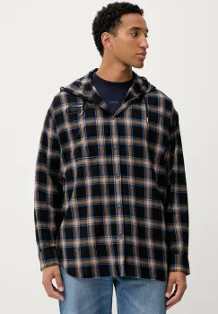 Diesel camasa din bumbac S-DEWNY-HOOD-AJFI culoarea negru, relaxed, A19446.0AJFI imagine
