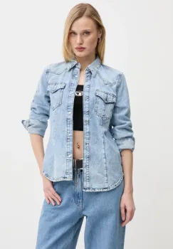 Diesel camasa din denim DE-WAVES SHIRT femei, cu guler clasic, regular, A09966.068KC imagine