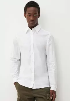 Diesel camasa S-FITTY-A barbati, culoarea alb, cu guler clasic, slim, A14635.0QFAV imagine