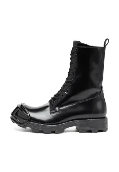 Diesel cizme de piele D-Hammer Bt D culoarea negru, cu toc plat, Y03228-P4471-T8013 imagine