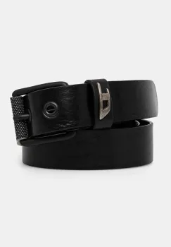 Diesel curea de piele B-DAVE II barbati, culoarea negru, X09396.P1506 imagine