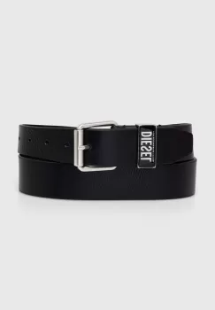 Diesel curea de piele barbati, culoarea negru imagine