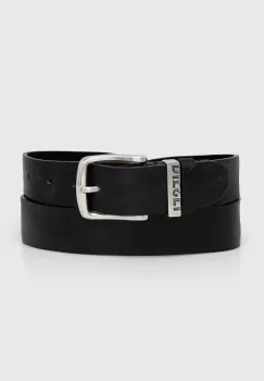 Diesel curea de piele barbati, culoarea negru imagine