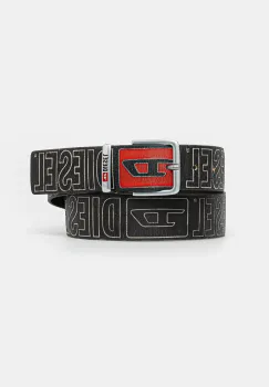 Diesel curea de piele DIESEL LOGO B-BISCOTTO OUTLINE culoarea negru, X10427.P6812 imagine