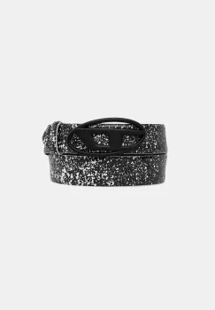 Diesel curea de piele OVAL D LOGO B-1DR culoarea negru, X10133.P8236 imagine