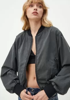 Diesel geaca bomber G-RAIL-P1 femei, culoarea gri, de tranzitie, A14536.0SKAM imagine