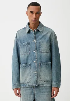 Diesel geaca jeans D-STACK-U JACKET de tranzitie, oversize, A19260.068SK imagine