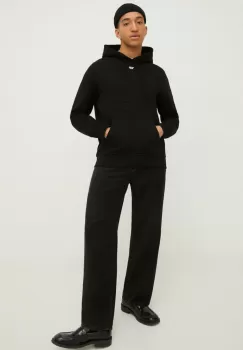 Diesel hanorac de bumbac barbati, culoarea negru, cu gluga, neted imagine