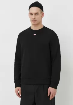 Diesel hanorac de bumbac culoarea negru, neted imagine