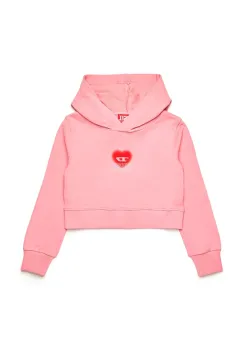 Diesel hanorac de bumbac pentru copii SCUOREHOOD SWEAT-SHIRT culoarea roz, cu gluga, cu imprimeu, J02229 imagine