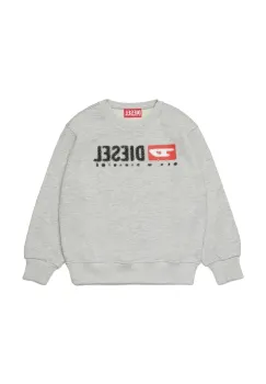 Diesel hanorac de bumbac pentru copii SDROPS OVER SWEAT-SHIRT culoarea gri, cu imprimeu, J02483 imagine