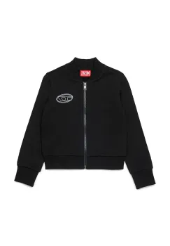 Diesel hanorac de bumbac pentru copii SKIPPY SWEAT-SHIRT culoarea negru, uni, J02620 imagine