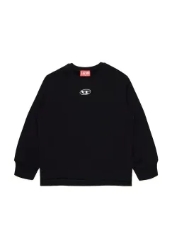 Diesel hanorac de bumbac pentru copii SMACSISOD OVER SWEAT-SHIRT culoarea negru, neted, J02024 imagine