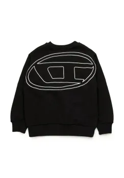 Diesel hanorac de bumbac pentru copii SROBMEGOVALD OVER SWEAT-SHIRT culoarea negru, cu imprimeu, J02274 imagine