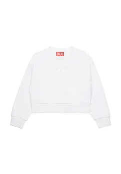 Diesel hanorac de bumbac pentru copii STRASLIUM SWEAT-SHIRT culoarea alb, neted, J01826 imagine