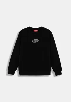 Diesel hanorac de bumbac pentru copii SVALSY SWEAT-SHIRT culoarea negru, cu imprimeu, J02417 imagine