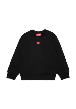 Diesel hanorac de bumbac pentru copii SXGIN OVER SWEAT-SHIRT culoarea negru, uni, J02629 imagine