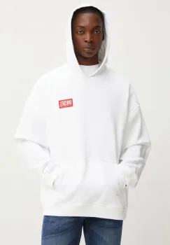 Diesel hanorac de bumbac S-BOXT-HOOD-LAB barbati, culoarea alb, cu gluga, cu imprimeu, A14949.0ILAC imagine