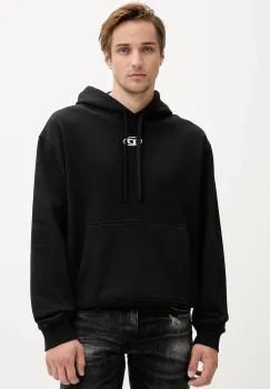 Diesel hanorac de bumbac S-MACS-HOOD-OD culoarea negru, cu gluga, cu imprimeu, A09856.0BMBJ imagine