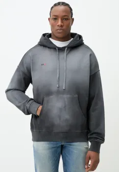 Diesel hanorac de bumbac S-ROB-HOOD-R2 SWEAT-SHIRT barbati, culoarea gri, cu gluga, uni, A17649.0PKAM imagine