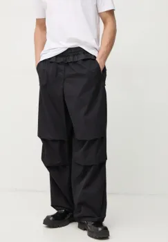 Diesel pantaloni de bumbac P-GUSTAF TROUSERS culoarea negru, drept, A16074.0IQAV imagine