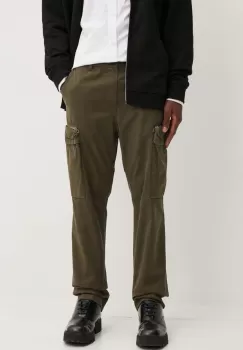 Diesel pantaloni de bumbac P-YE culoarea verde, drept, A15492.0NKBM imagine