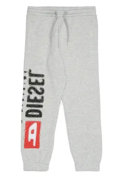 Diesel pantaloni de trening din bumbac pentru copii PANTLI TROUSERS culoarea gri, cu imprimeu, J02445 imagine