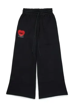 Diesel pantaloni de trening din bumbac pentru copii PCUORE TROUSERS culoarea negru, cu imprimeu, J02231 imagine