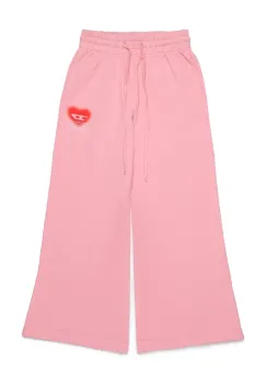 Diesel pantaloni de trening din bumbac pentru copii PCUORE TROUSERS culoarea roz, cu imprimeu, J02231 imagine