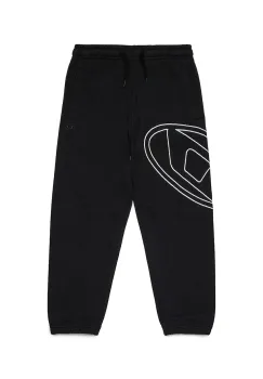 Diesel pantaloni de trening din bumbac pentru copii PMARKYMEGOVALD TROUSERS culoarea negru, cu imprimeu, J02272 imagine