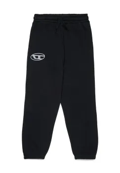 Diesel pantaloni de trening din bumbac pentru copii POSTIV TROUSERS culoarea negru, cu imprimeu, J02457 imagine