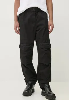 Diesel pantaloni P-BEECK TROUSERS barbati, culoarea negru, cu fason cargo, A14761.0NJBP imagine