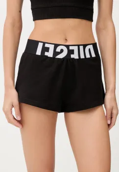 Diesel pantaloni scurti ARIANNA-D-POP culoarea negru, uni, high waist, A17659.0IKBJ imagine