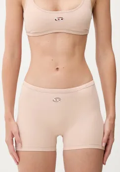 Diesel pantaloni scurti SOPHIA-UTLT culoarea bej, uni, high waist, A19360.0PJBA imagine