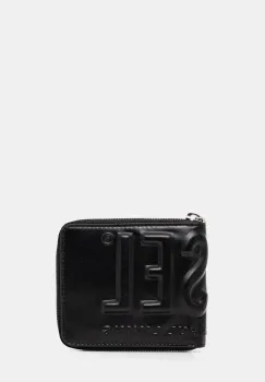 Diesel portofel de piele DSL 3D- BI FOLD COIN ZIP XS barbati, culoarea negru, X10007.PR818 imagine