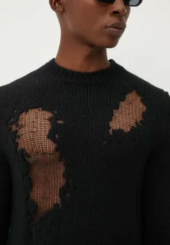 Diesel pulover de lana K-NORMAN barbati, culoarea negru, A15189.0SJAT imagine