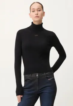 Diesel pulover de lana M-AREESAX-TN femei, culoarea negru, light, cu guler, A14174.0GEAY imagine